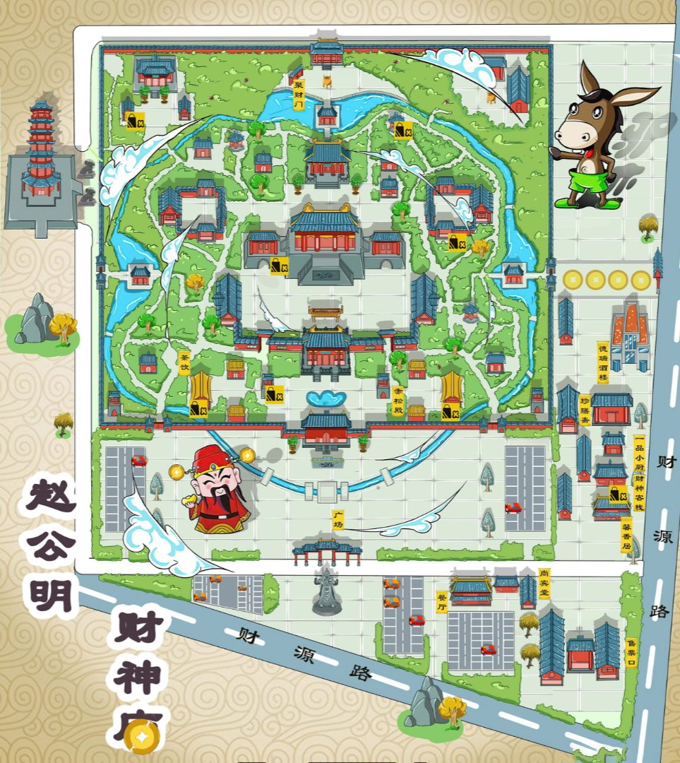 太平寺庙类手绘地图